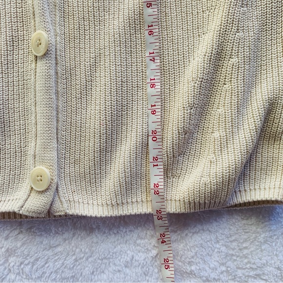 Armedangels Beige Knit 100% Cotton Button Front Cozy Fall Cardigan | Size 4 - Picture 8 of 11